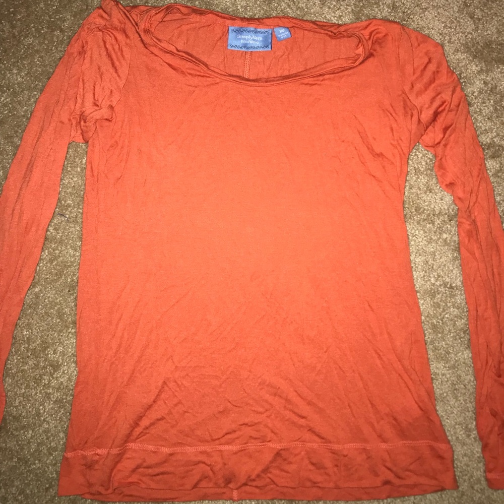 Simply Vera Wang  Orange Blouse SZ XS CLEARANCE